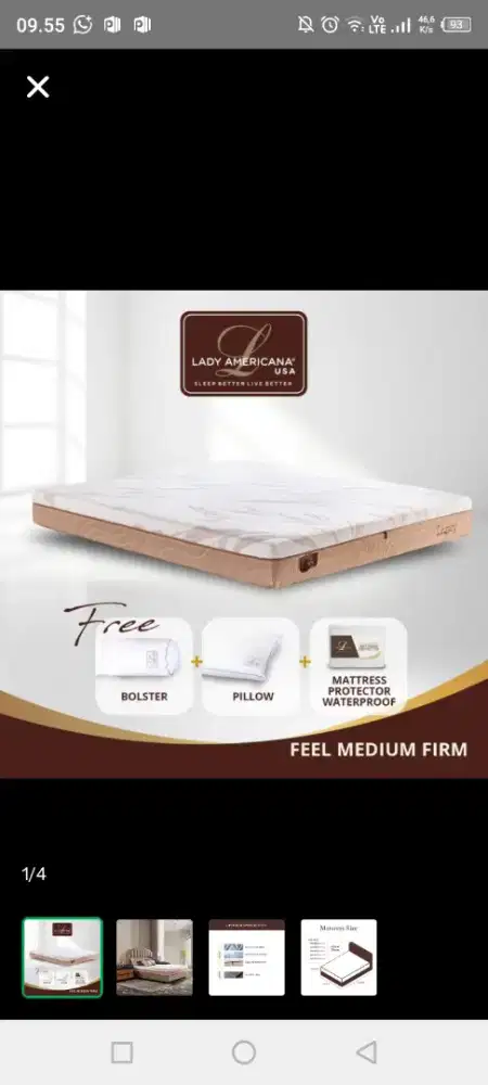 Lady Americana matras only legacy uk100x200/garansi original