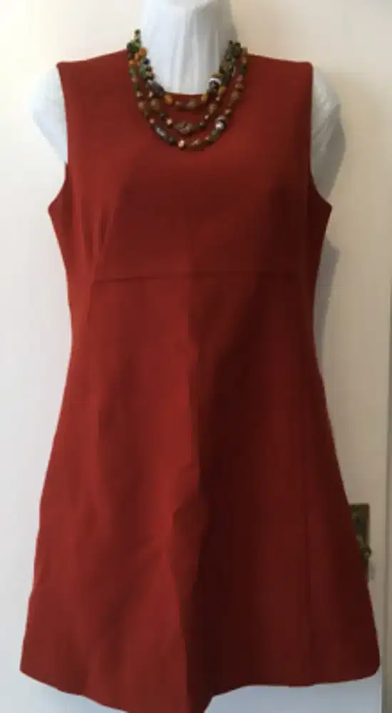ZARA WOMAN Original Size S LD88cm PB83cm Terracotta Merah Bata Dress