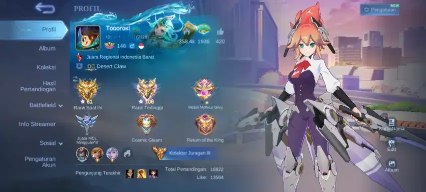 Akun mobile legend (ml)