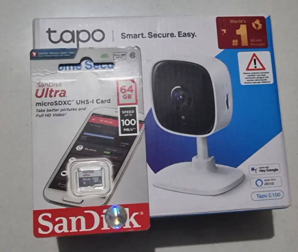 Paket CCTV ip Cam Tapo c100 plus micro Sd 16giga