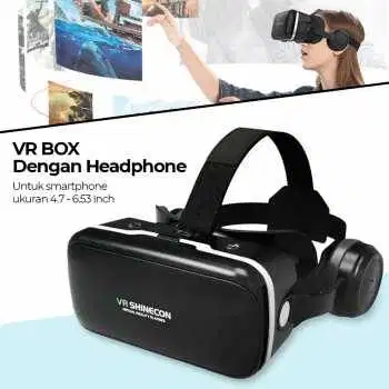 VR Box Virtual Reality Glasses dengan Headphone