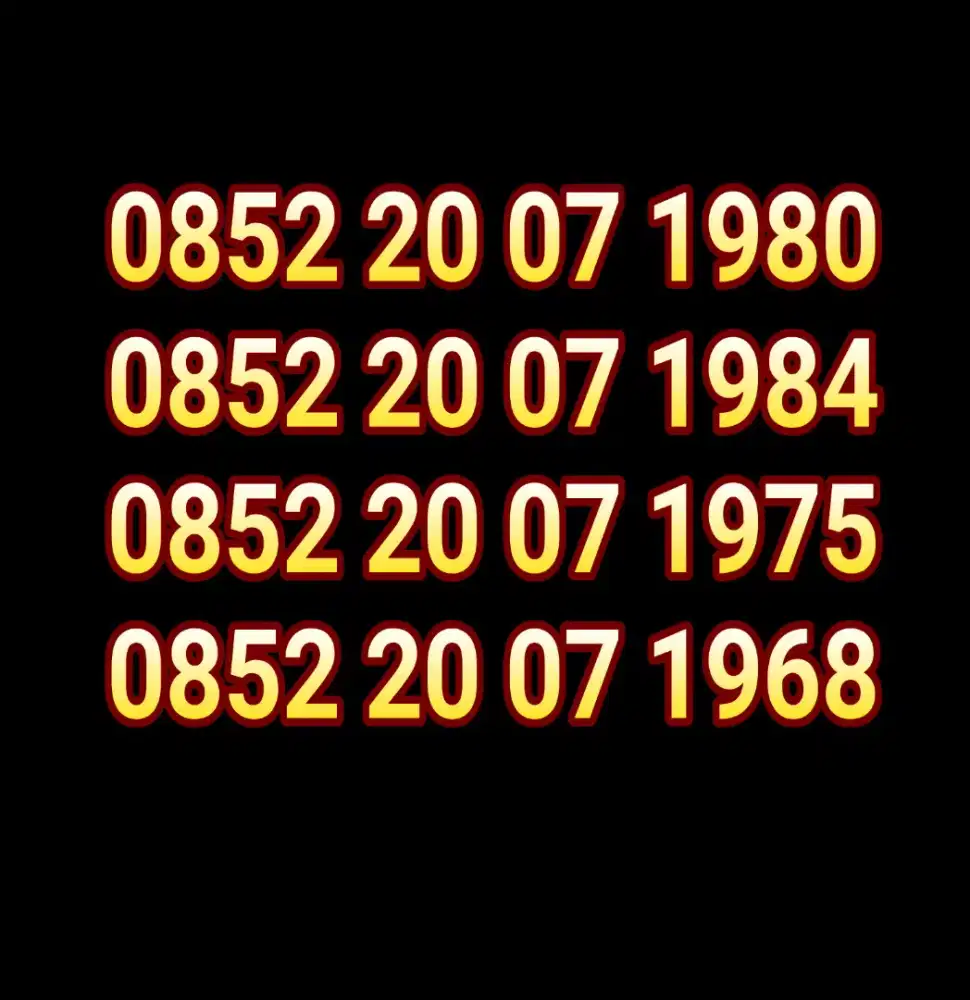Nomor cantik tahun lahir murni 20 07 1984