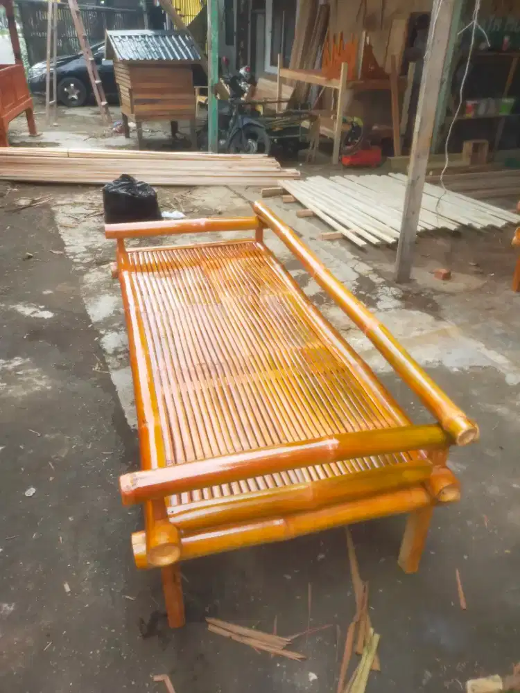 Jual kursi bambu tangga lipat tirai gulung dan laen2