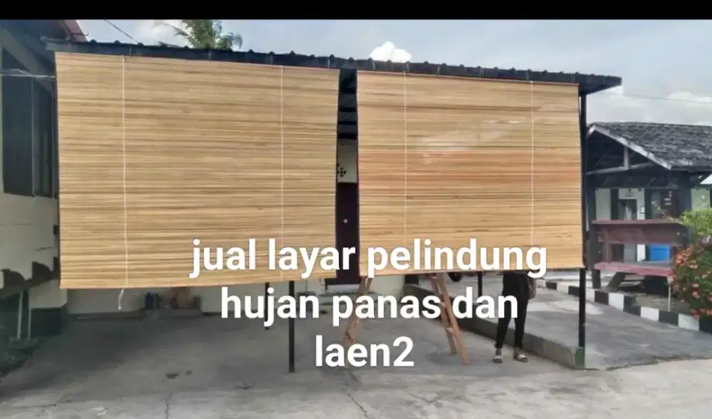 Jual Tangga kayu kursi bambu tirai gulung dan laen2