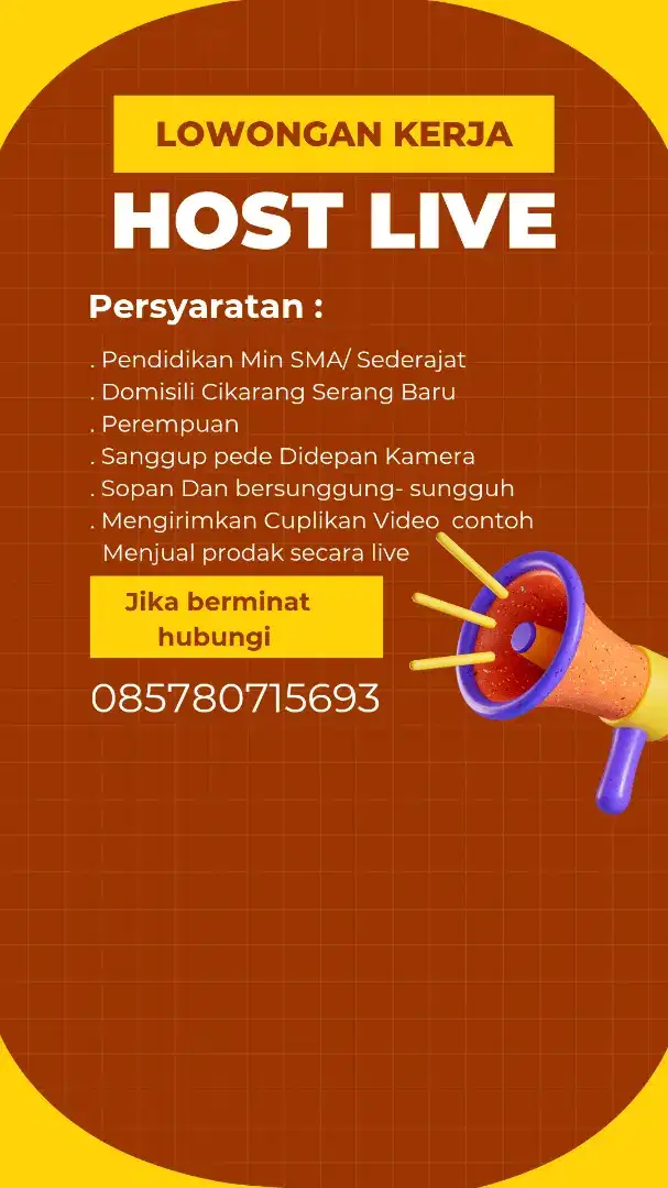 Dibutuhkan Host Live Streaming