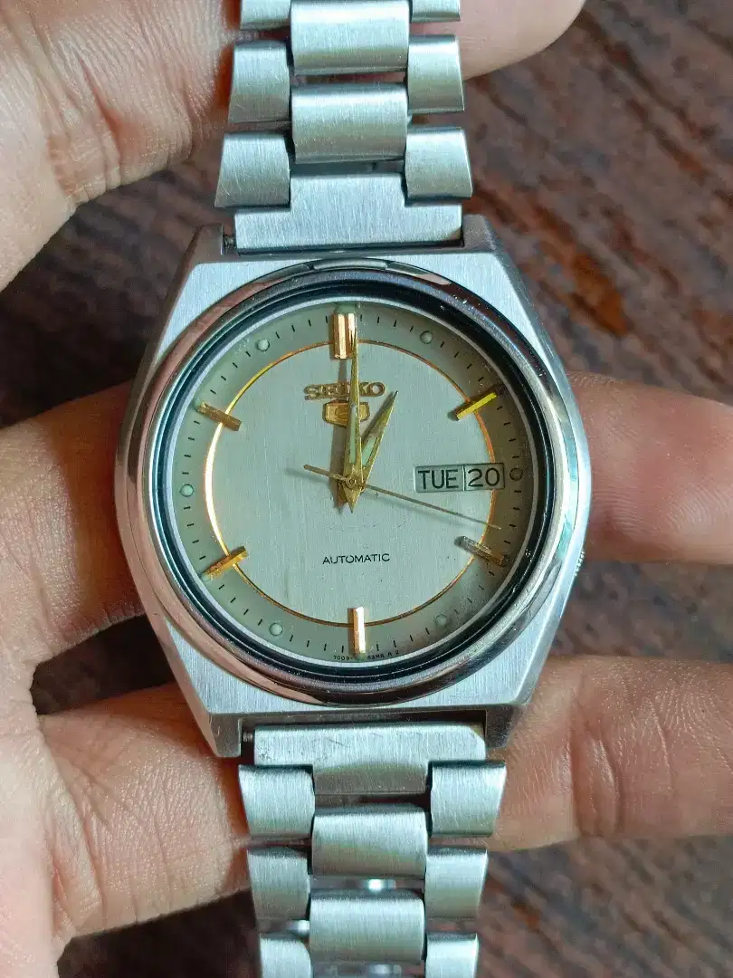 Jam Tangan Seiko 5 Vintage 7009 Grey Dial