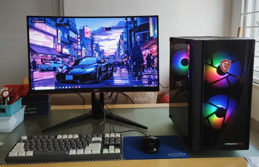 PC gaming Fullset Ryzen 3 with GTX 1050 dan Monitor AOC Curve 144Hz