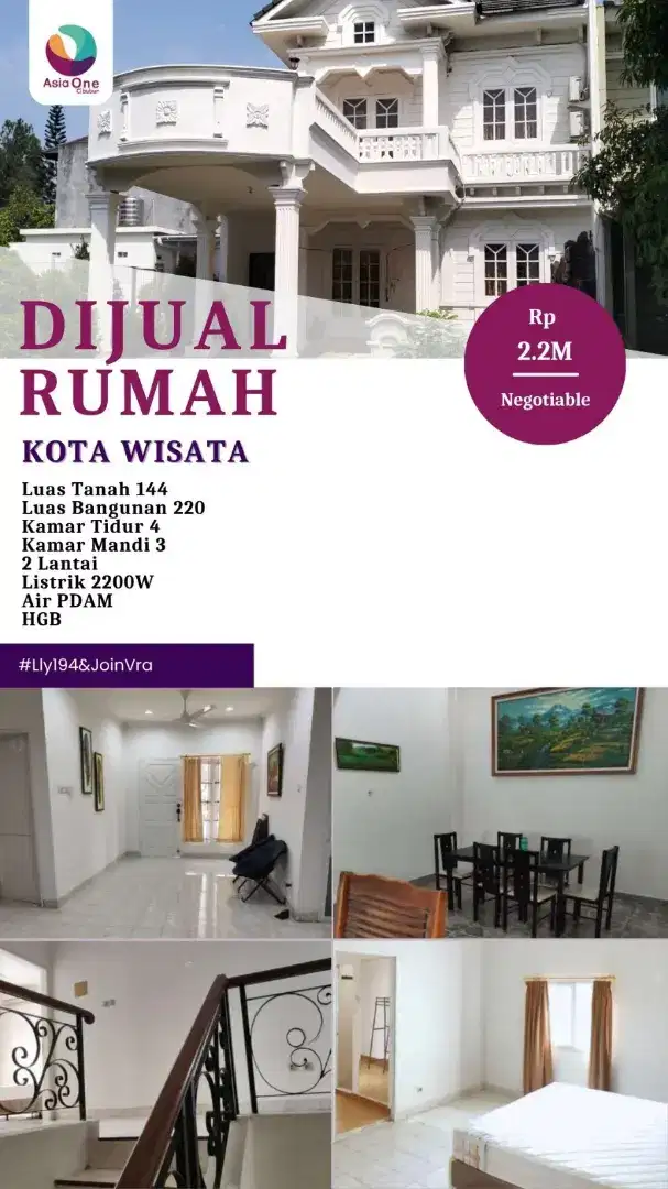 Dijual cepat rumah diperumahan kota wisata Cibubur