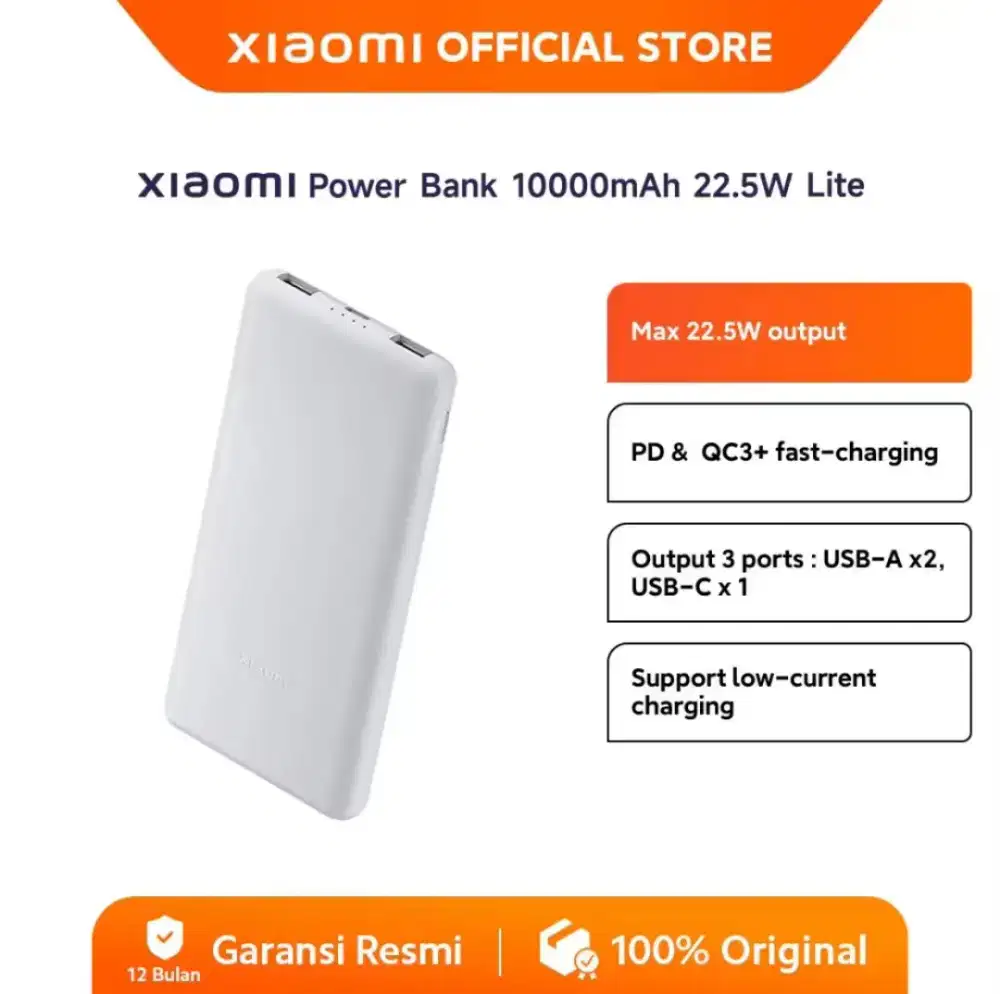 Power Bank XiaoMi 22,5W Lite kap 10.000 mAh