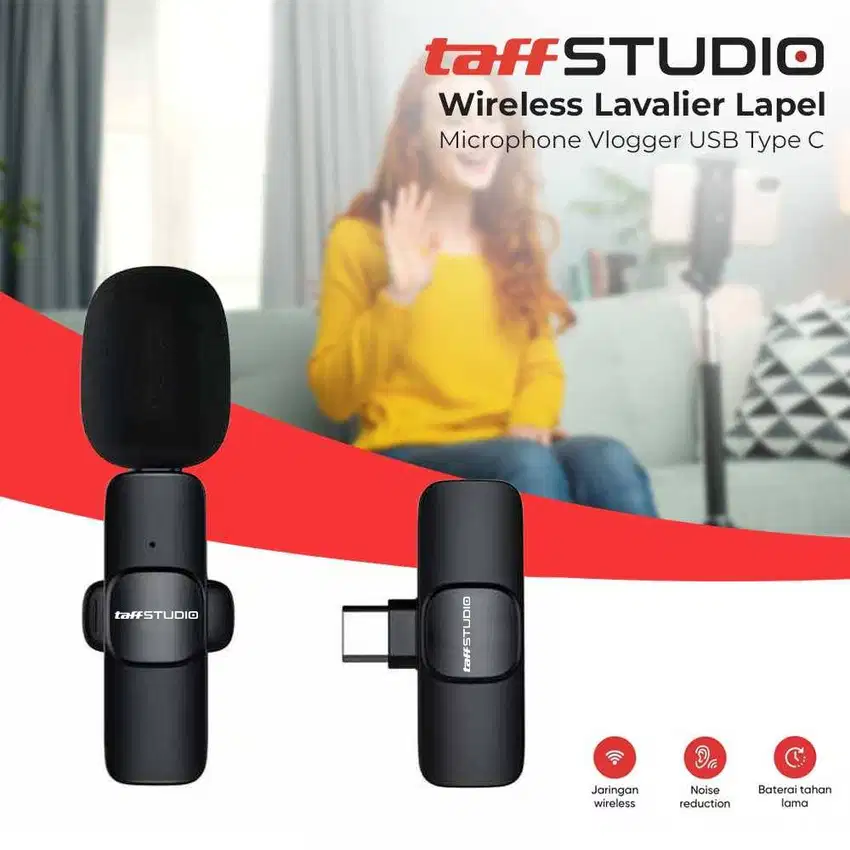 TaffSTUDIO Wireless Lavalier Lapel Microphone Vlogger USB Type C - HO8