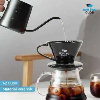 Filter Penyaring Kopi V60 Glass Coffee Filter Dripper 1-2 Cups