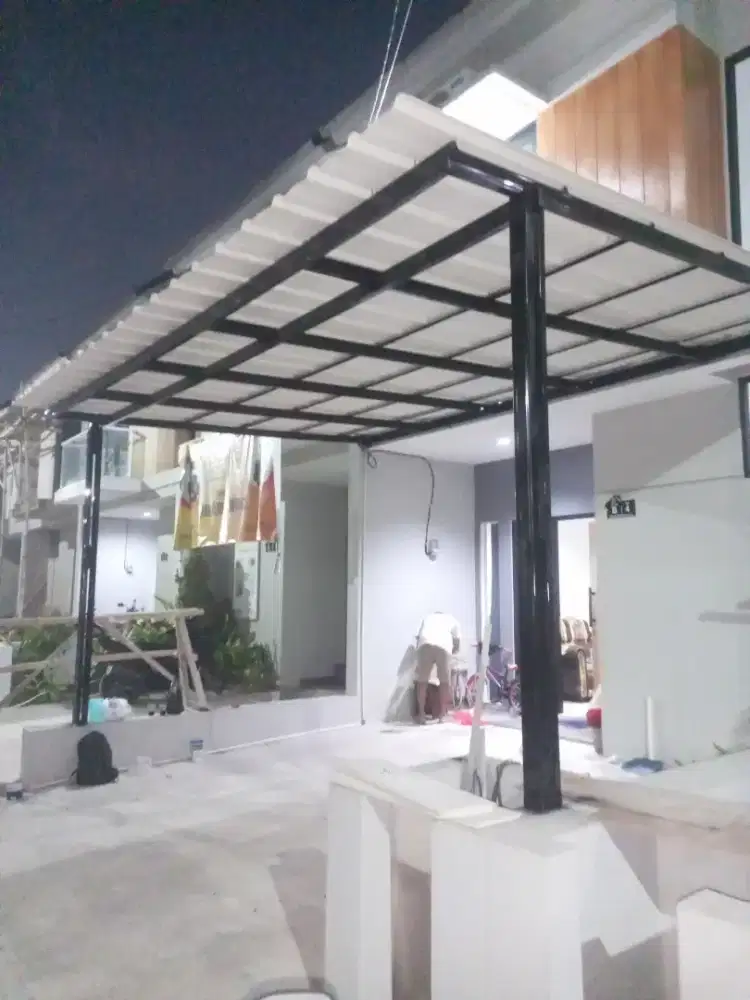 Kanopi alderon single terpasang rapi