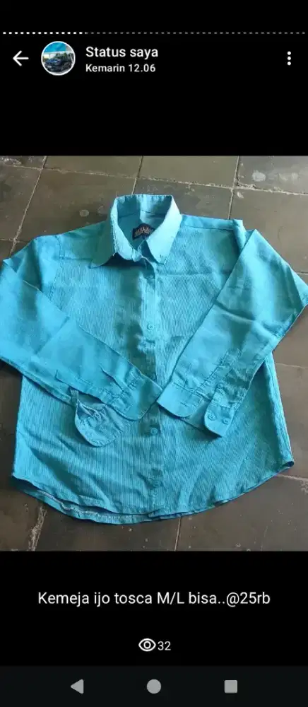Kemeja hijau Tosca