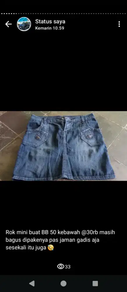 Rok mini jeans bagus