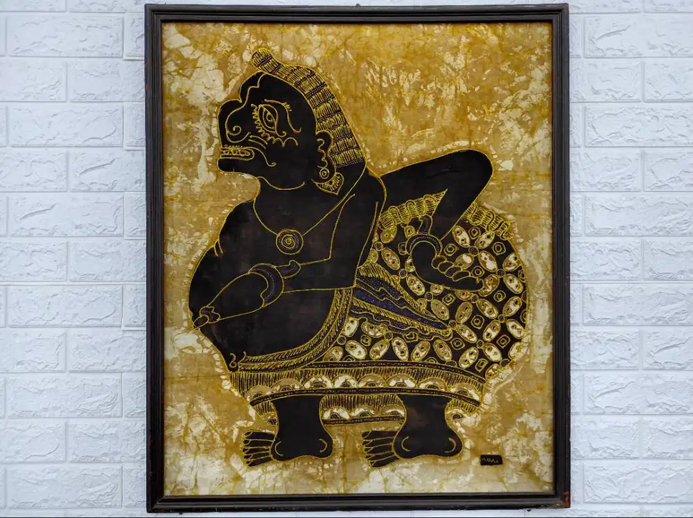 Jual Lukisan Kuno Batik Wayang Semar Hitam