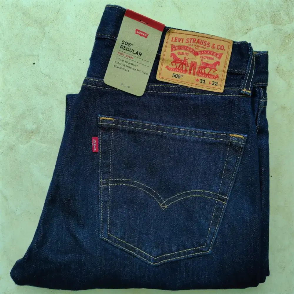 Levi's 505 Regular Fit Rinse Denim Original no Celana Jeans 501