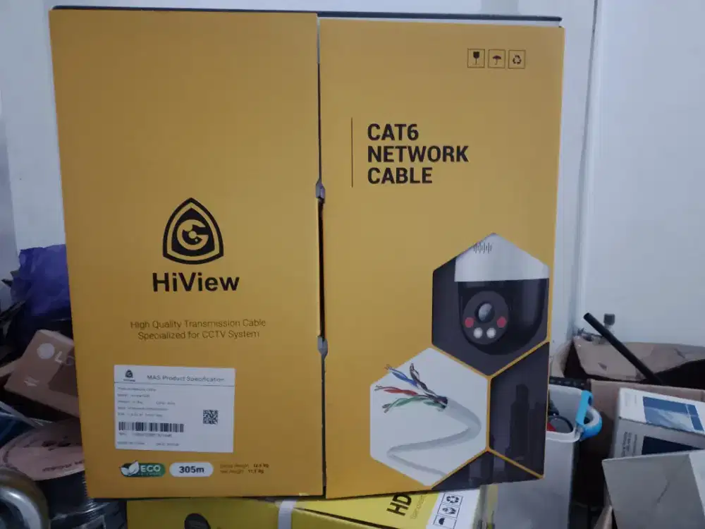 Kabel cat6 tembaga murni merk hiview