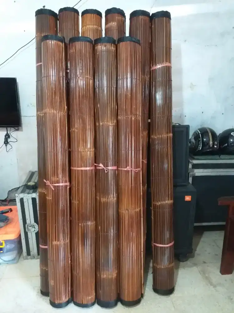 Tirai bambu hitam tirai bambu Jawa tirai kayu