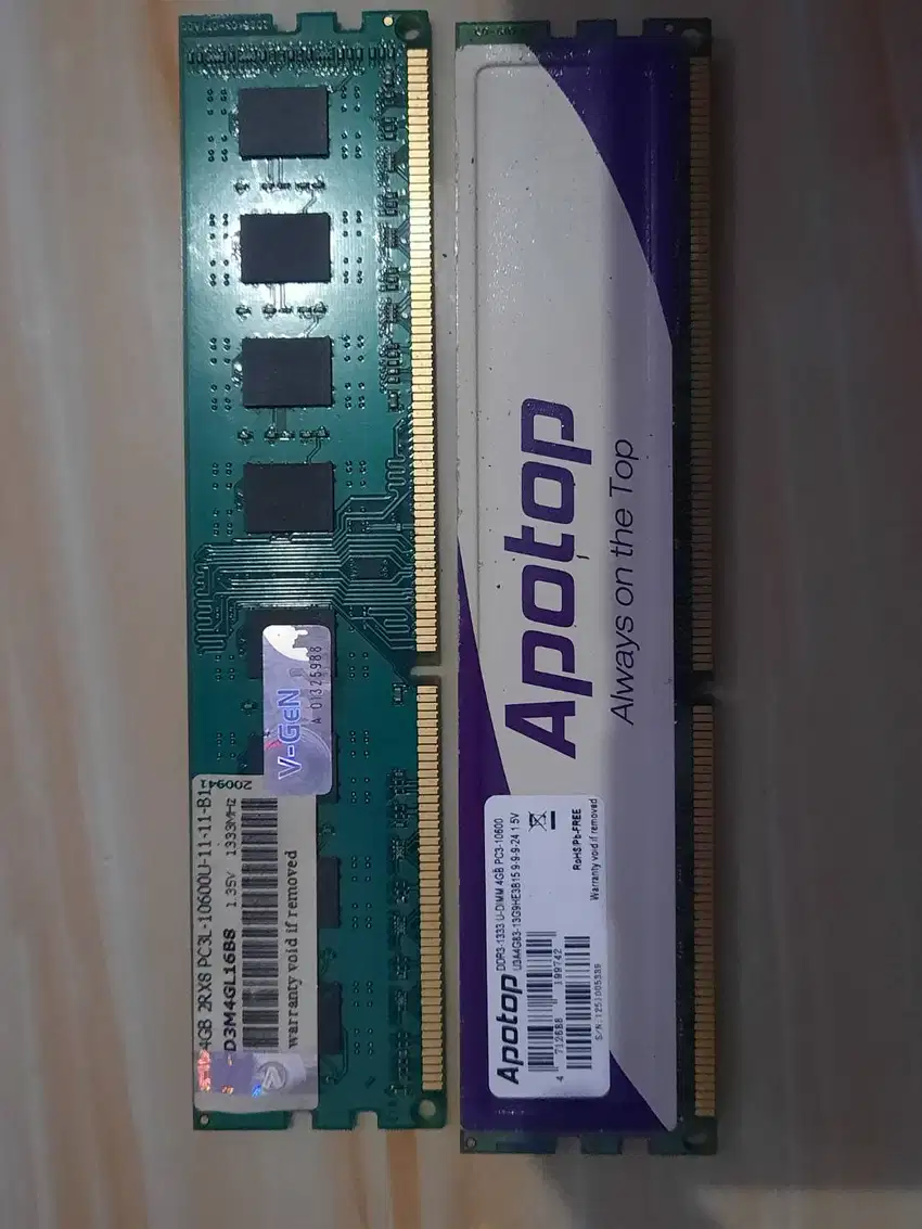 Ram Apotop DDR3 4gb & V Gen DDR3 4gb