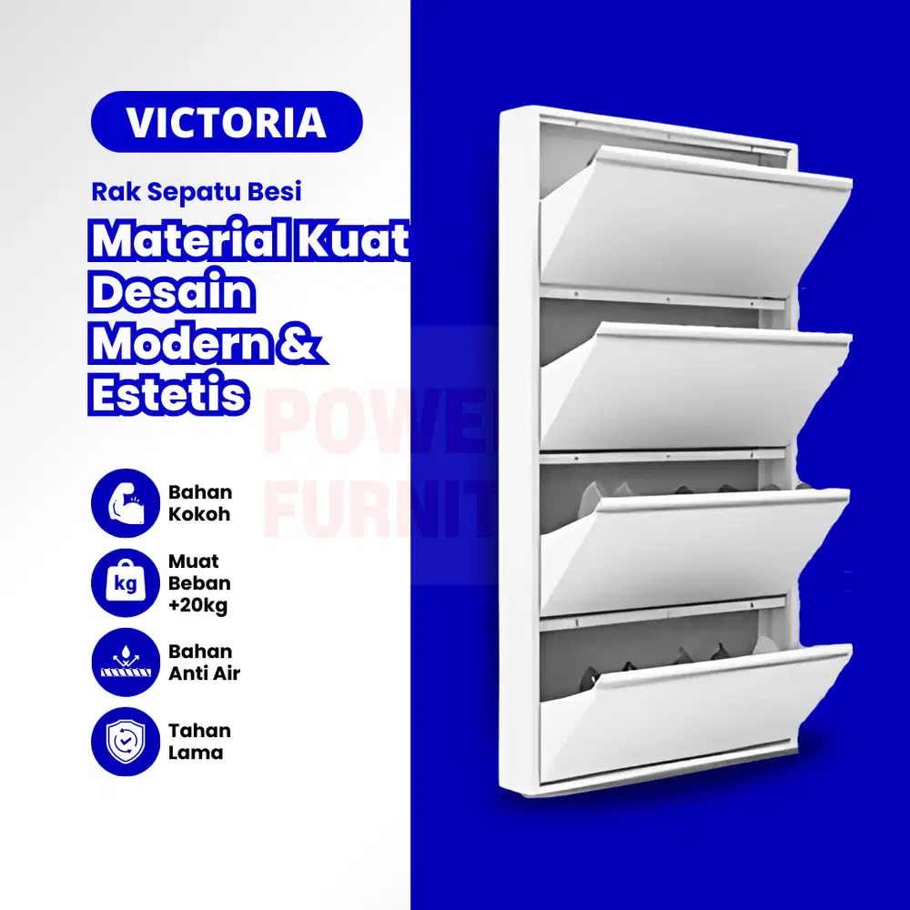 PowerD Lemari Besi VICTORIA – Lemari Besi Sepatu | Rak Besi Sandal | L