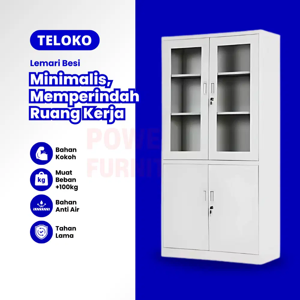 Lemari Besi 2 Pintu TELOKO PowerD – Lemari Besi Minimalis Kaca