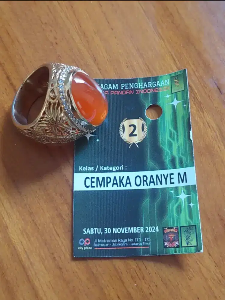 Batu Natural Anggur Cempaka Orange Juara