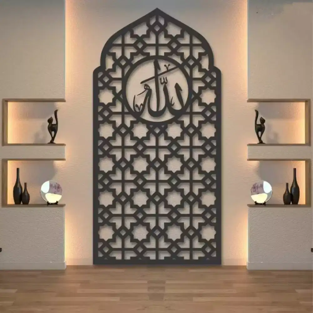 Mihrab mushola minimalis kaligrafi allah