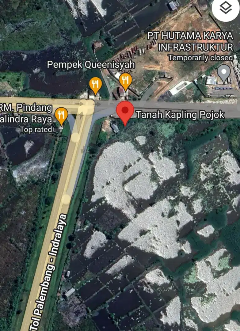 Tanah segitiga Emas pojok pintu masuk Tol Palindra