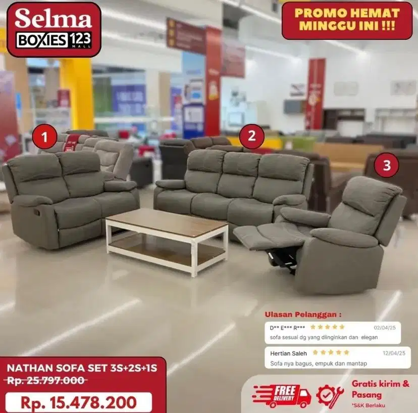 Sofa set ruangan tamu