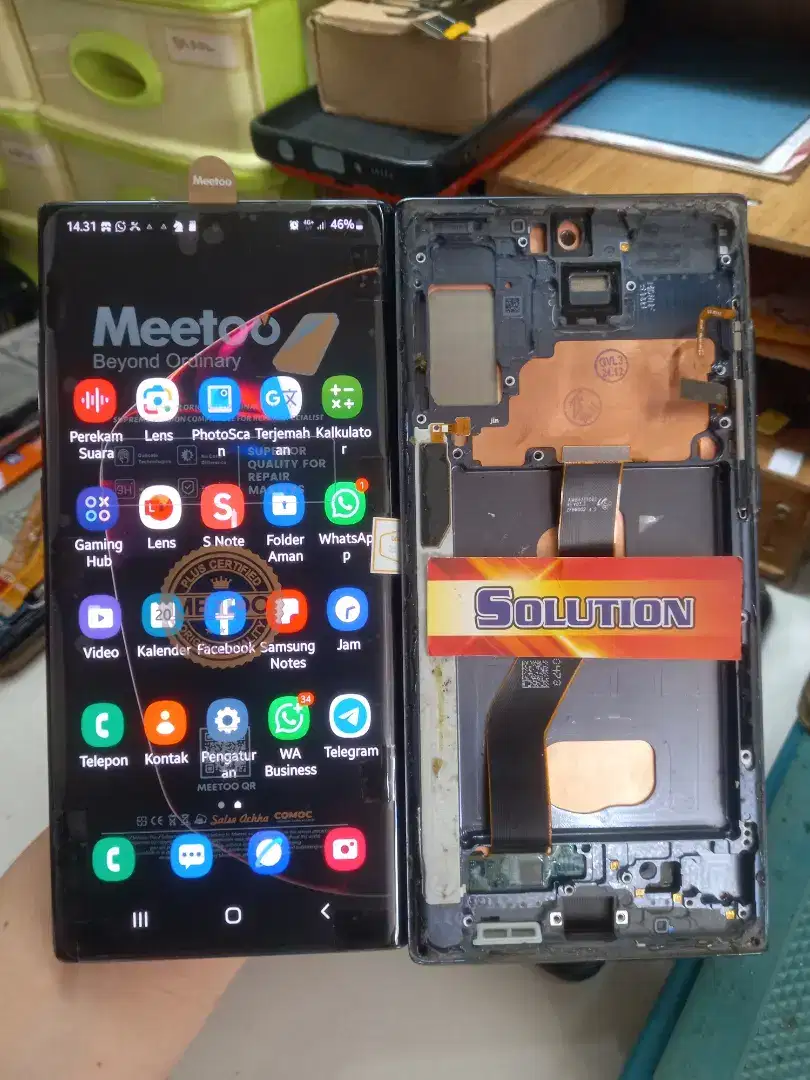 LCD TOUCHSCREEN SAMSUNG NOTE 10 PLUS ORI OLED + PASANG