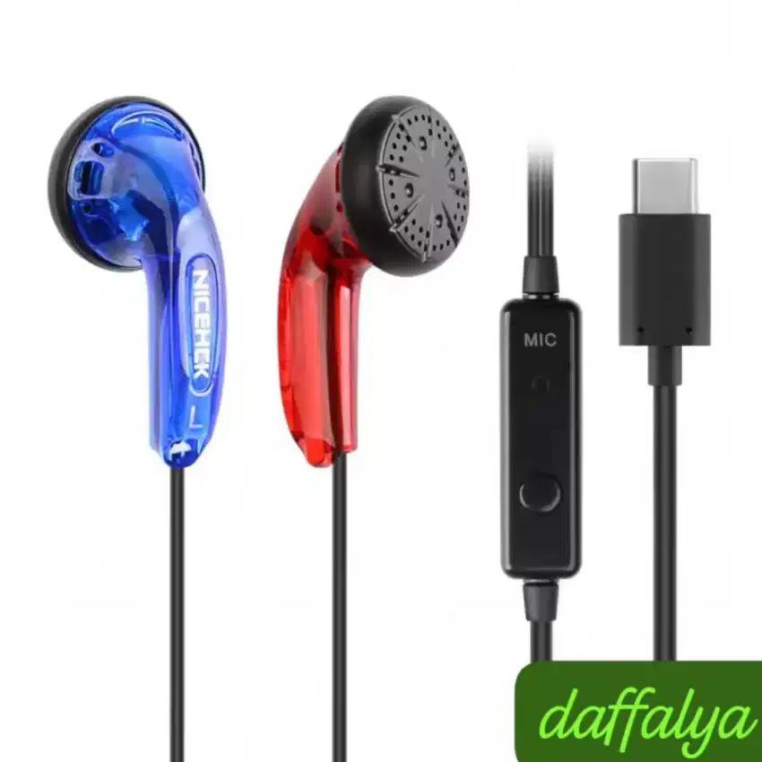 Nicehck traceless headset handsfree earphone type c samsung ip 15 16
