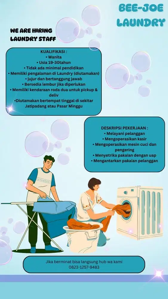 Dibutuhkan karyawan Laundry