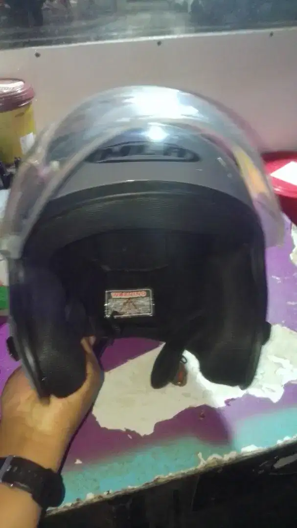 Helm Half face JS/MLA, ALL SIZE, GREY, VISOR CLEAR