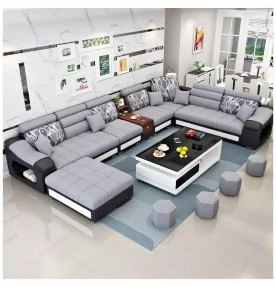 Sofa Ruang Tamu Minimalis Letter U + Konsol