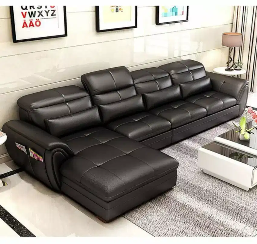 Sofa Minimalis Ruang Tamu Mewah Full Kulit Premium