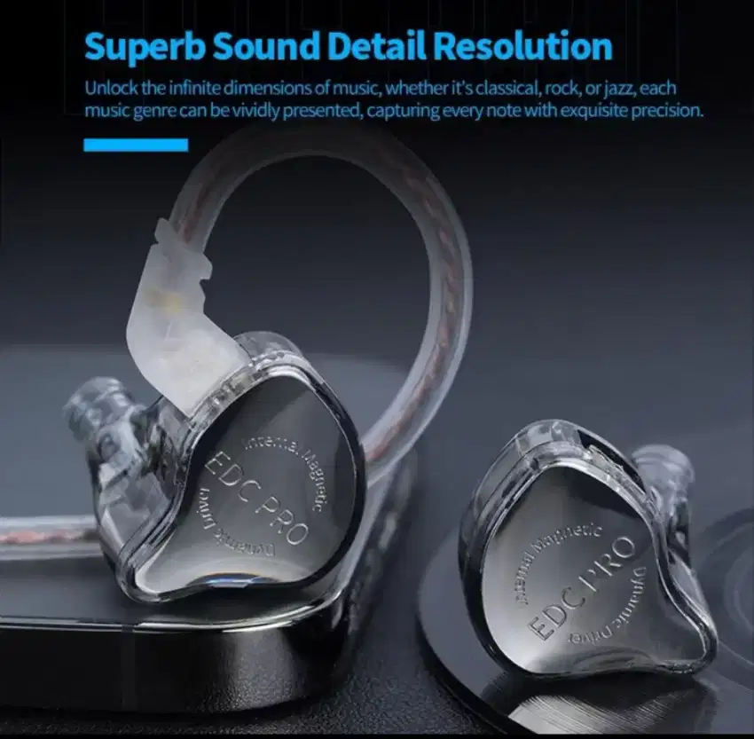Headset Earphone KZ EDC PRO + Mic BASS NENDANG HiFi Sound Garansi 1 Th