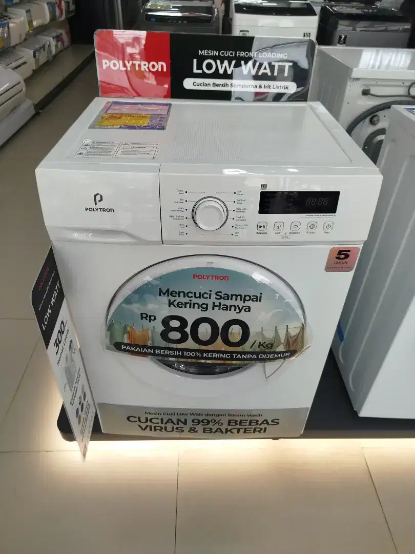 Mesin Cuci Front Load Polytron 8 KG Bisa Cicilan Tanpa DP Bunga 0%