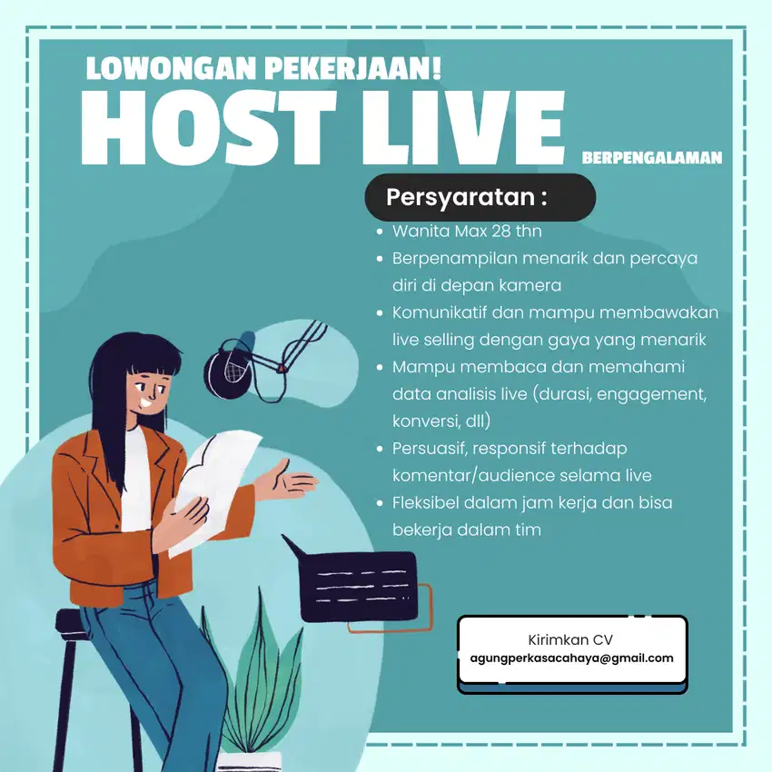 DI BUTUHKAN HOST LIVE STREAMING DAN CO HOST BERPENGALAMAN