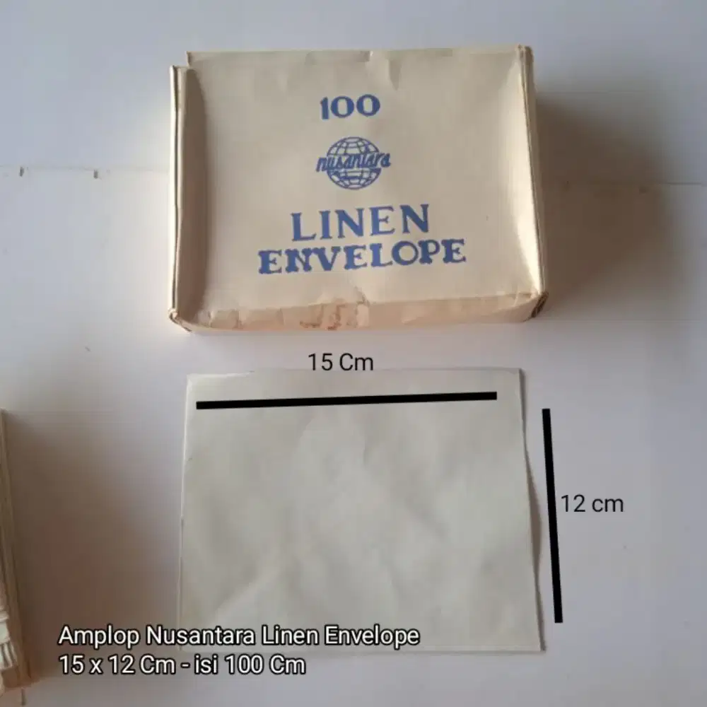 Amplop Surat Nusantara Linen - 100 pcs Lawas, Jadul Ukuran 15 x 12 cm