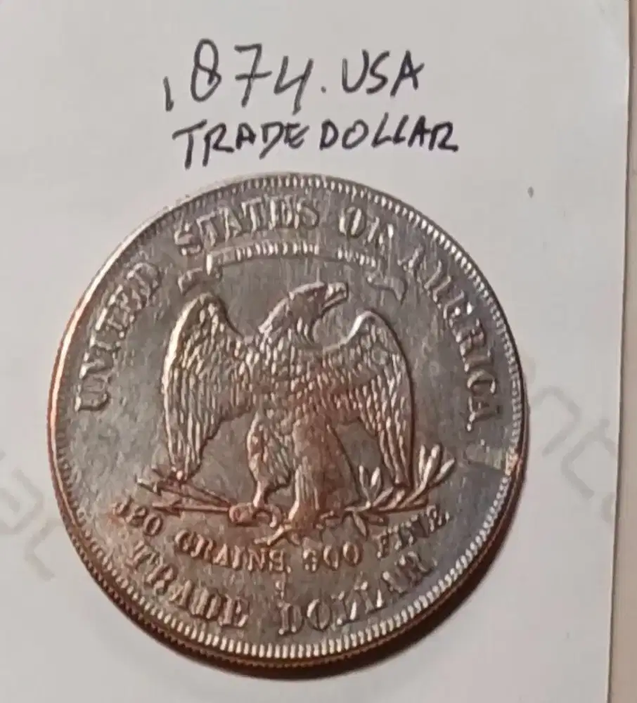 Uang coin USA  Trade Dollar 1874