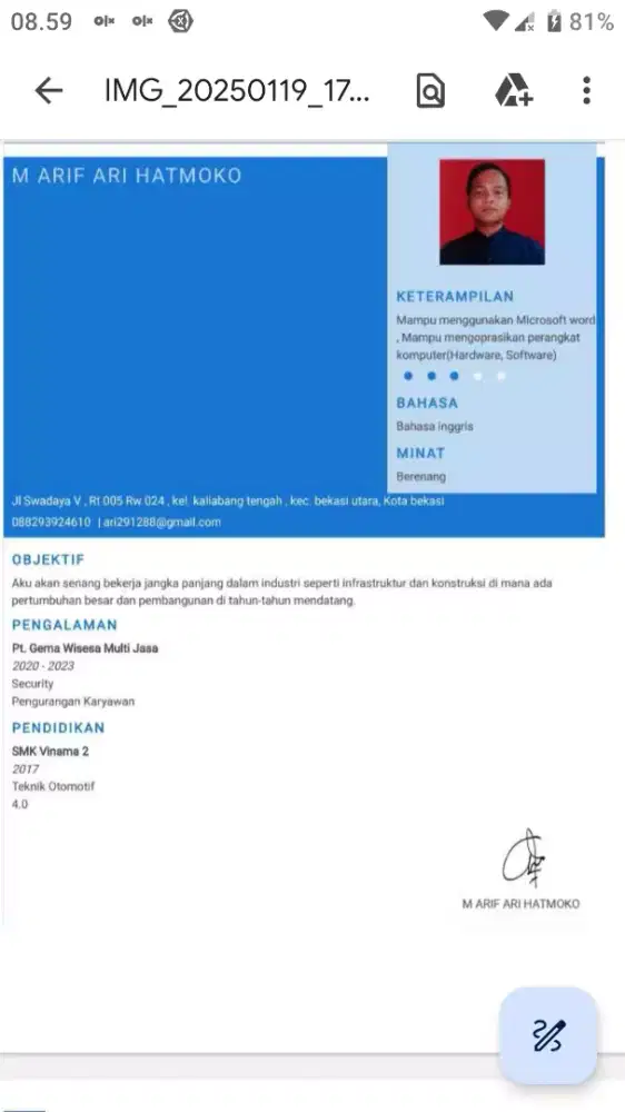 Mencari pekerjaan/Jasa