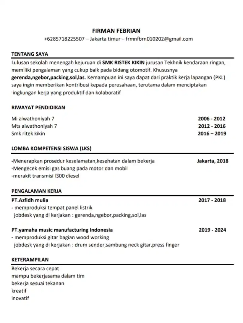 Info loker pt gpp ada adm yang bisa setelah gajian pertama