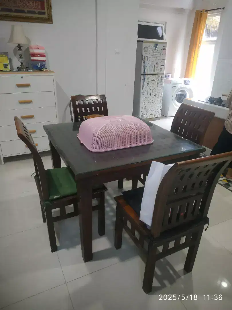 Meja Makan JATI Fullset Modern