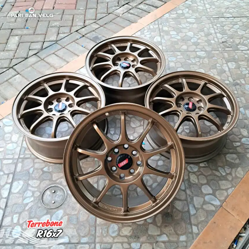 Velg Gio Terrebonne Ring 16 lebar 7 
PCD. 4x100/114.3 Honda city dll