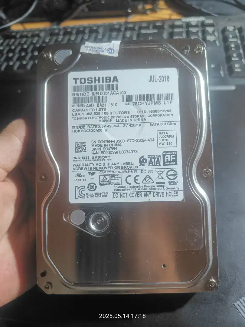 Hardisk PC Toshiba 1TB original