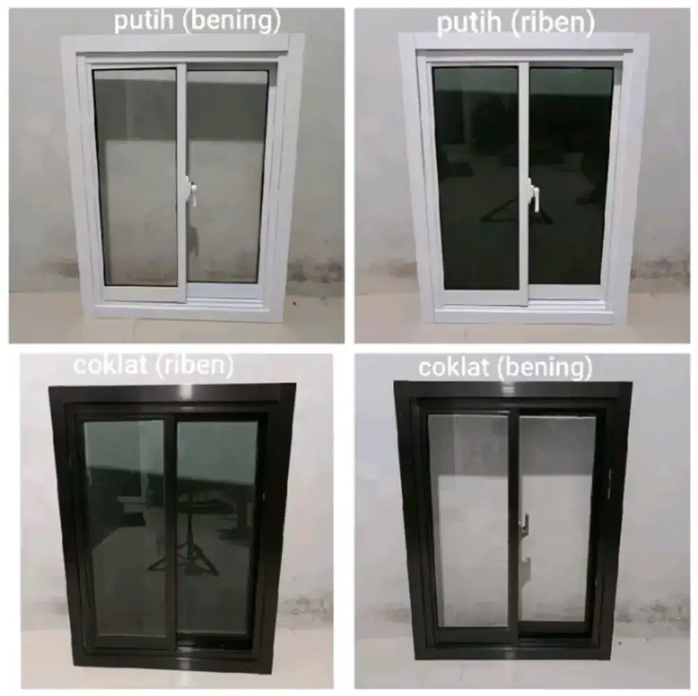 Jendela sleding aluminium ukuran 100x80