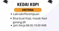 Lowongan kerja kedai kopi