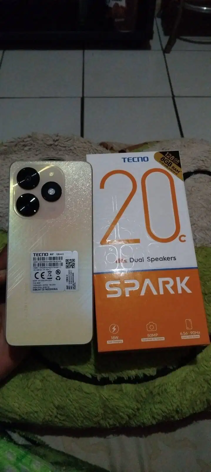 Tecno Spark 20C Ram 4+4/128 Fullset Mulus Nominus
