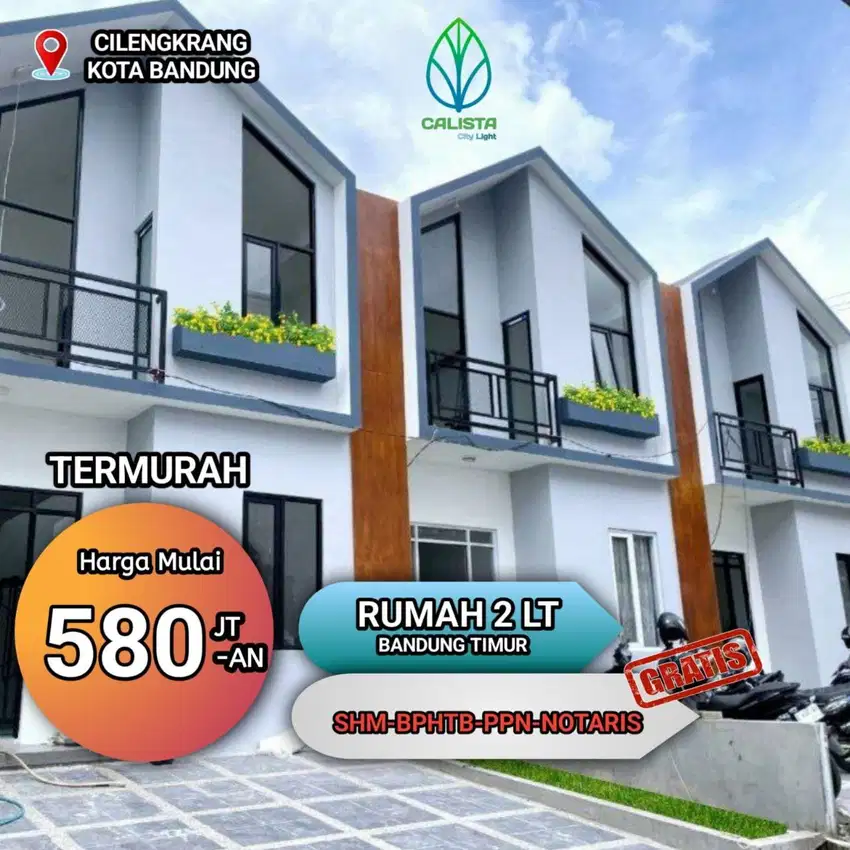 Calista City Light Rumah 2 Lt di cilengkrang cibiru dkt gedebage bdg