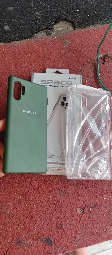 Case Samsung note 10 plus merk  GKK SPACE bening baru dan hijau bekas